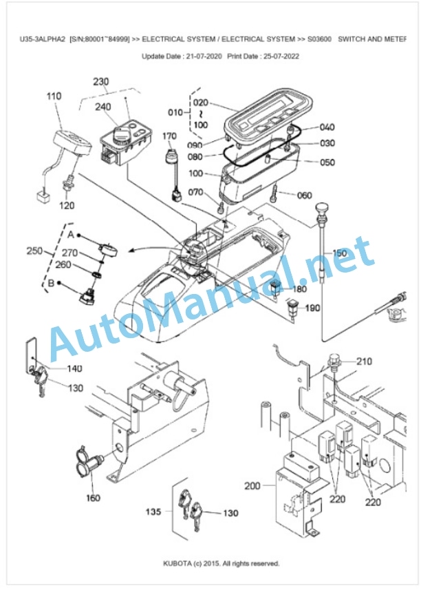 Kubota U35-3ALPHA2 Parts Manual PDF BKIDK0653 3 Kubota U35-3ALPHA2 Parts Manual PDF BKIDK0653-3