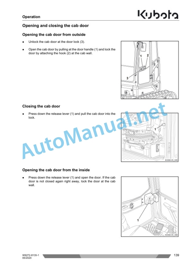 Kubota U50-5 Excavator Operators Manual PDF 4 Kubota U50-5 Excavator Operators Manual PDF - Image 4