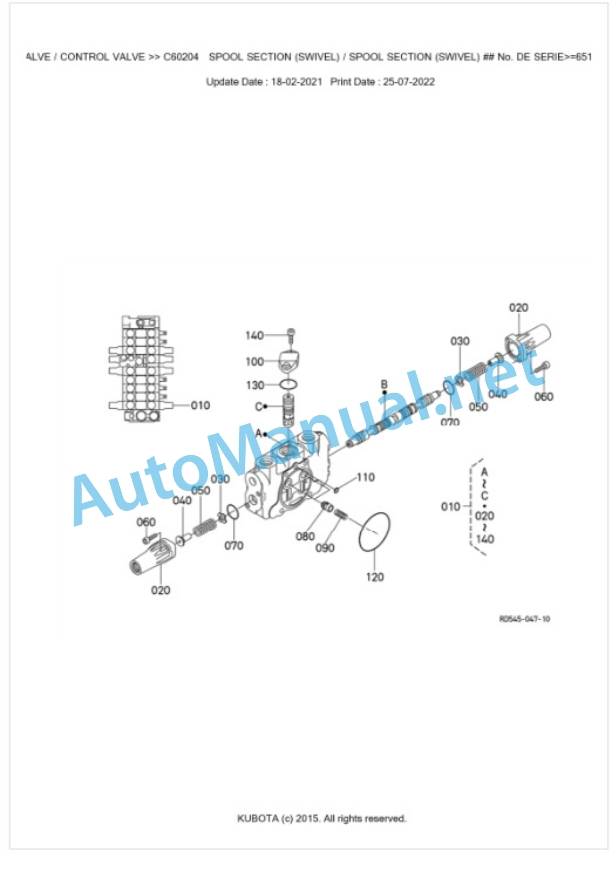 Kubota U50-5S Parts Manual PDF BKIDA5203 3 Kubota U50-5S Parts Manual PDF BKIDA5203-3