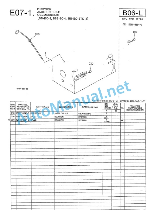 Kubota V1903-BB-EC Diesel Engine Parts Manual PDF 3 Kubota V1903-BB-EC Diesel Engine Parts Manual PDF-3