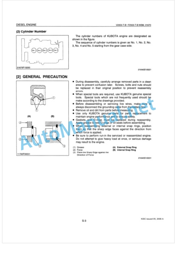 Kubota V2003-T-B, F2503-T-B Diesel Engine Workshop Manual PDF EN-FR-GER 3 Kubota V2003-T-B, F2503-T-B Diesel Engine Workshop Manual PDF EN-FR-GER-3