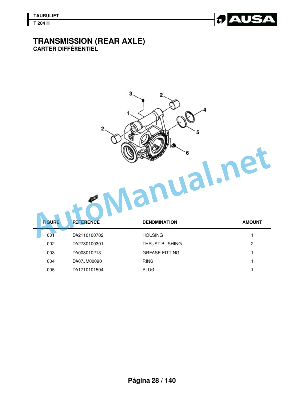 Alternative view of Kubota V2403-AUSA Motor Engine Parts Manual PDF