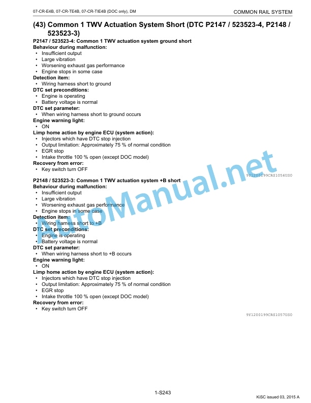 Kubota V2607-CR-E4B, V2607-CR-TE4B, V2607 Diagnosis Manual 5 Kubota V2607-CR-E4B, V2607-CR-TE4B, V2607 Diagnosis Manual-5