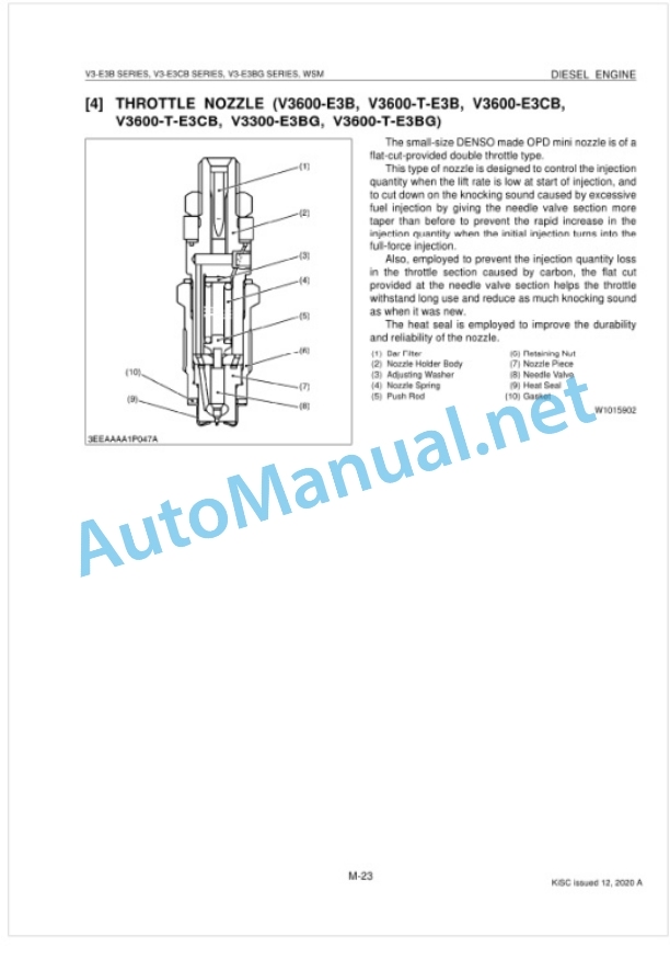 Kubota V3-E3B, V3-E3CB, V3-E3BG Series Diesel Engine Workshop Manual PDF 3 Kubota V3-E3B, V3-E3CB, V3-E3BG Series Diesel Engine Workshop Manual PDF-3