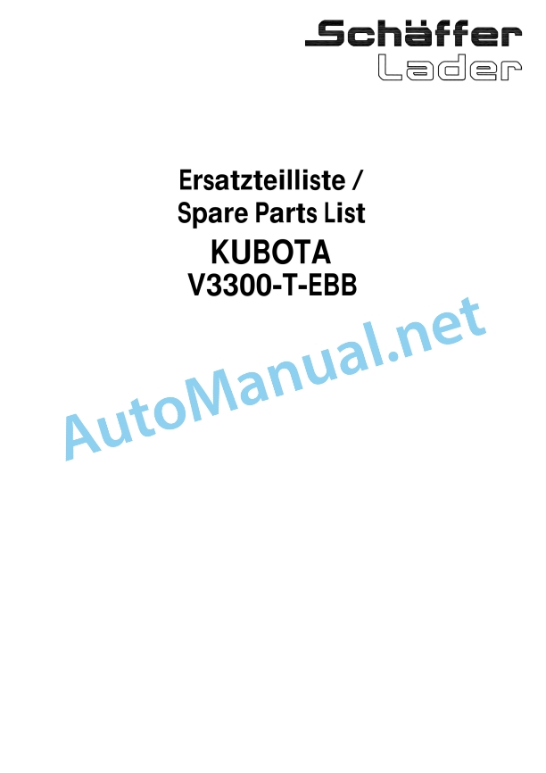 Kubota V3300-T-EBB-EC-STD3 Diesel Engine Parts Manual PDF