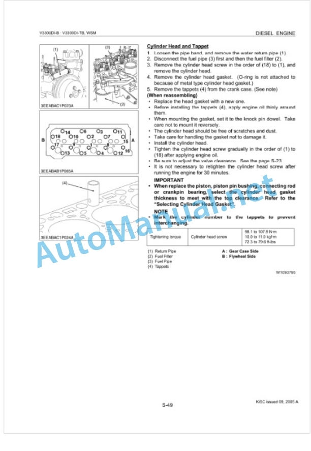 Kubota V3300DI-B, V3300DI-TB Diesel Engine Workshop Manual PDF 4 Kubota V3300DI-B, V3300DI-TB Diesel Engine Workshop Manual PDF-4