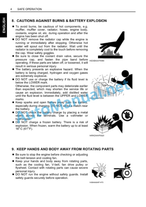 Alternative view of Kubota V3600-E3, V3600-T-E3, V3800-DI Operators Manual PDF