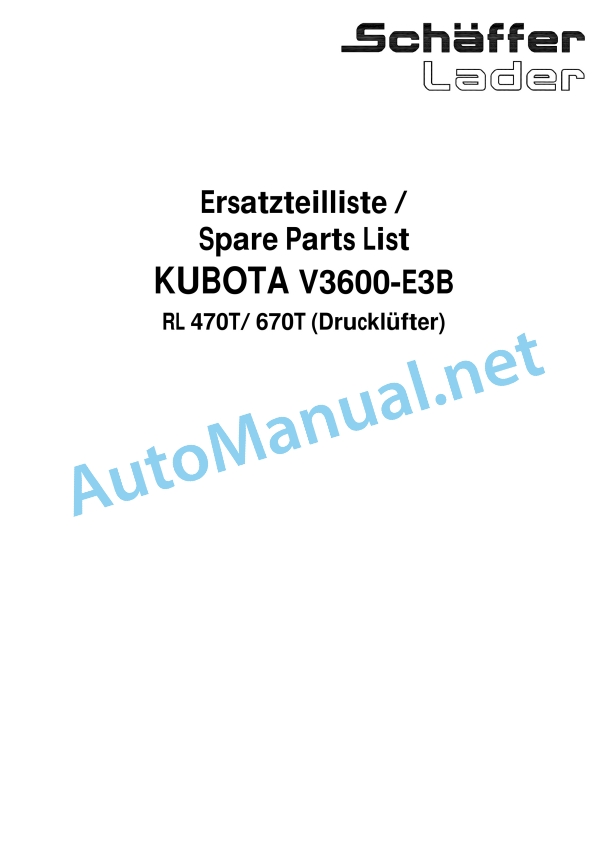 Kubota V3600-E3B-EU-Z4 Diesel Engine Parts Manual PDF