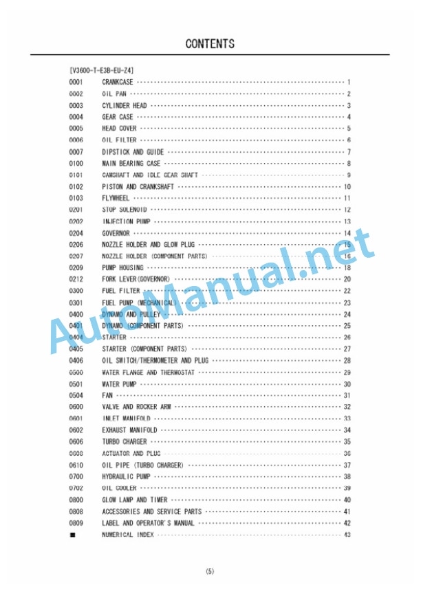 Kubota V3600-T-E3B-EU-Z4 Diesel Engine Parts Manual PDF 2 Kubota V3600-T-E3B-EU-Z4 Diesel Engine Parts Manual PDF-2