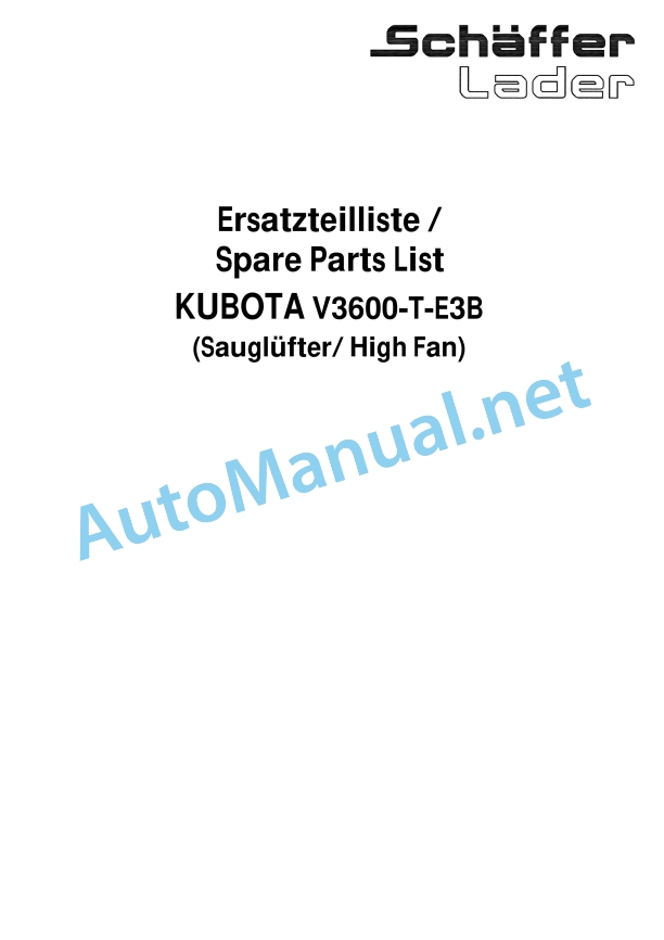 Kubota V3600-T-E3B-EU-ZH4 Diesel Engine Parts Manual PDF