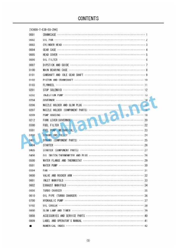 Kubota V3600-T-E3B-EU-ZH4 Diesel Engine Parts Manual PDF 2 Kubota V3600-T-E3B-EU-ZH4 Diesel Engine Parts Manual PDF-2