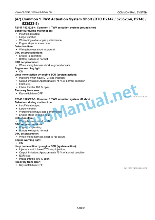 Kubota V3800-CR-TE4B, V3800-CR-TIE4B Common Rail System Diagnosis Manual 5 Kubota V3800-CR-TE4B, V3800-CR-TIE4B Common Rail System Diagnosis Manual-5