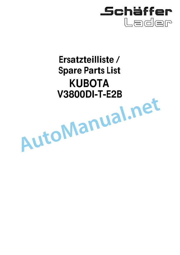Kubota V3800DI-T-E2B-EU-Z4 Diesel Engine Parts Manual PDF