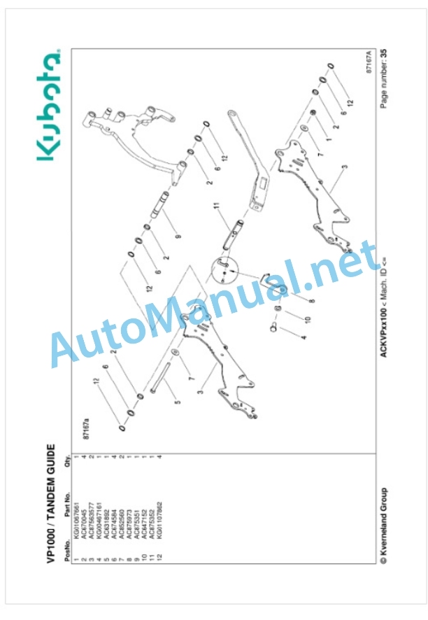 Kubota VP1000 Parts Manual PDF 2 Kubota VP1000 Parts Manual PDF-2