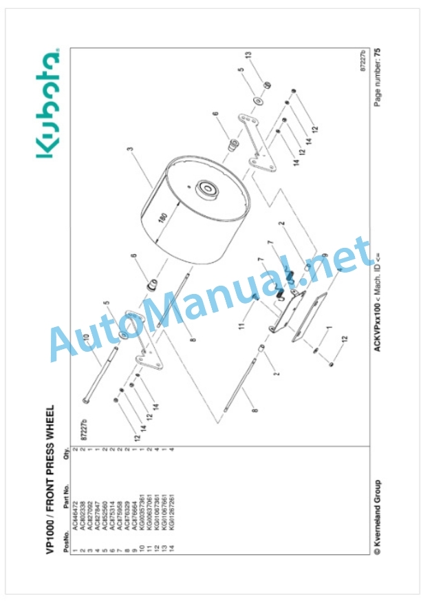 Kubota VP1000 Parts Manual PDF 3 Kubota VP1000 Parts Manual PDF-3