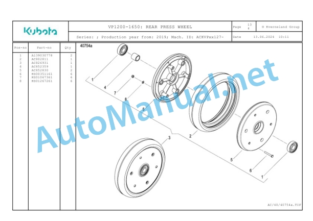 Kubota VP1200-1650 Parts Manual PDF 4 Kubota VP1200-1650 Parts Manual PDF-4