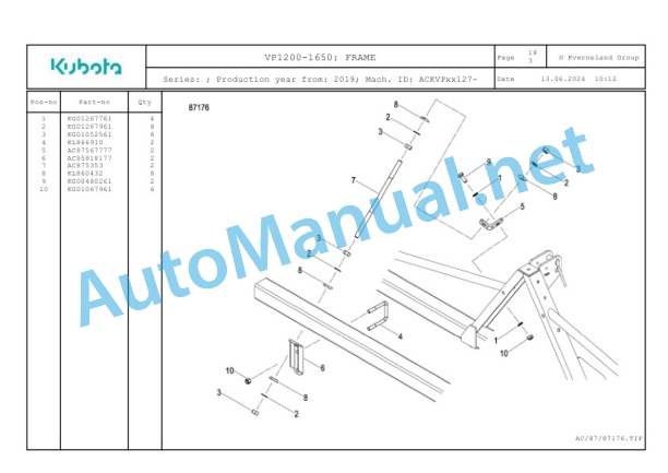 Kubota VP1200-1650 Parts Manual PDF 5 Kubota VP1200-1650 Parts Manual PDF-5