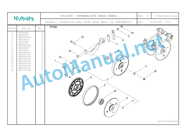 Kubota VP1600F Parts Manual PDF 3 Kubota VP1600F Parts Manual PDF-3