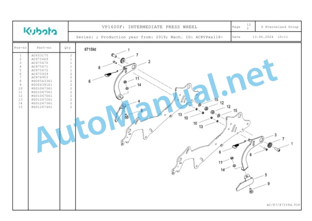 Kubota VP1600F Parts Manual PDF 4 Kubota VP1600F Parts Manual PDF-4