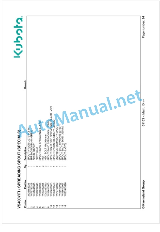 Kubota VS400VITI Parts Manual PDF 4 Kubota VS400VITI Parts Manual PDF-4