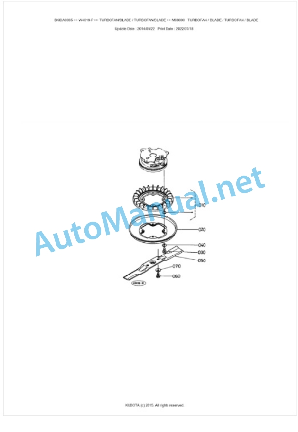 Kubota W4019-P Parts Manual PDF BKIDA0005 5 Kubota W4019-P Parts Manual PDF BKIDA0005-5