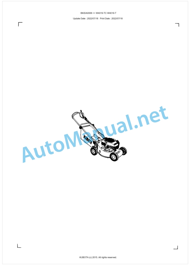 Kubota W4019-TC, W4019-T Parts Manual PDF BKIDA0006 1 Kubota W4019-TC, W4019-T Parts Manual PDF BKIDA0006