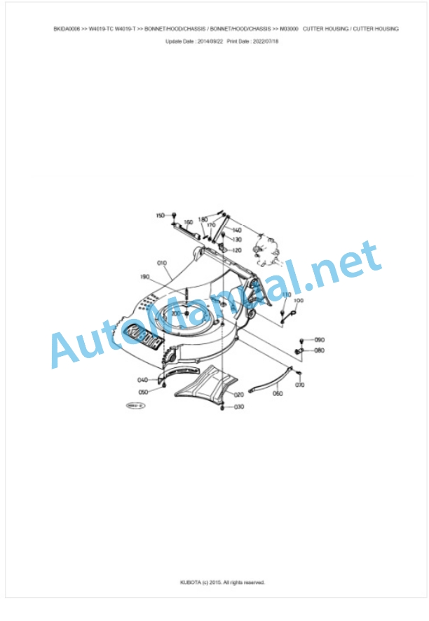 Kubota W4019-TC, W4019-T Parts Manual PDF BKIDA0006 3 Kubota W4019-TC, W4019-T Parts Manual PDF BKIDA0006-3