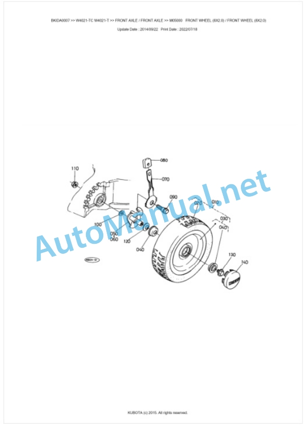 Kubota W4021-TC, W4021-T Parts Manual PDF BKIDA0007 4 Kubota W4021-TC, W4021-T Parts Manual PDF BKIDA0007-4