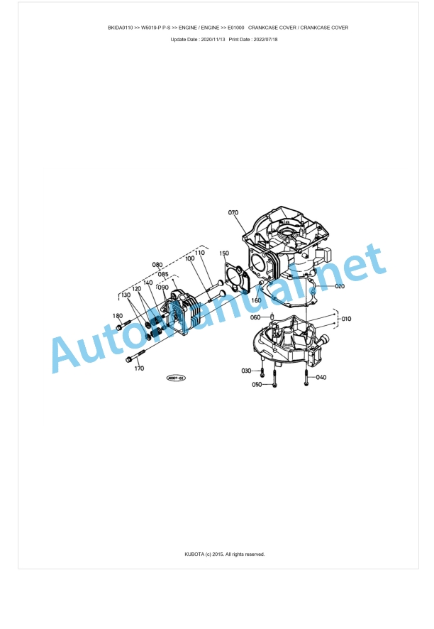 Kubota W5019-P P-S Parts Manual PDF BKIDA0110 1 Kubota W5019-P P-S Parts Manual PDF BKIDA0110