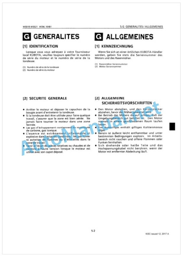 Kubota W5019, W5021 Workshop Manual PDF 2 Kubota W5019, W5021 Workshop Manual PDF-2