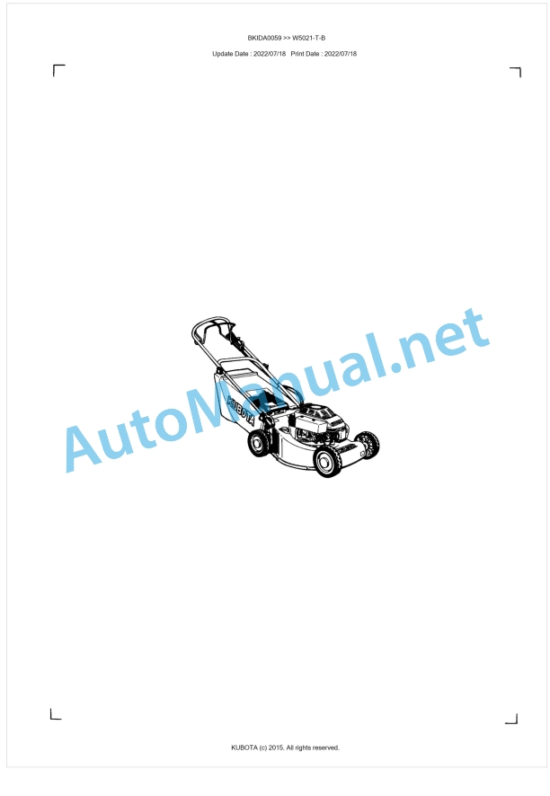 Kubota W5021-T-B Parts Manual PDF BKIDA0059 1 Kubota W5021-T-B Parts Manual PDF BKIDA0059