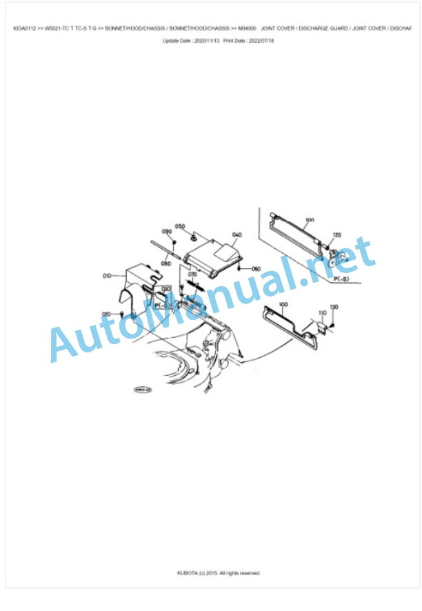 Kubota W5021-TC T TC-S T-S Parts Manual PDF BKIDA0112 4 Kubota W5021-TC T TC-S T-S Parts Manual PDF BKIDA0112-4
