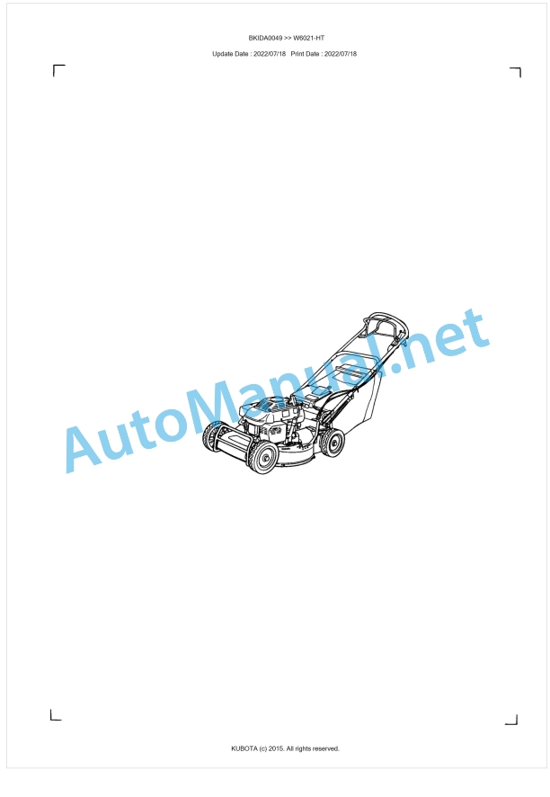 Kubota W6021-HT Parts Manual PDF BKIDA0049 1 Kubota W6021-HT Parts Manual PDF BKIDA0049