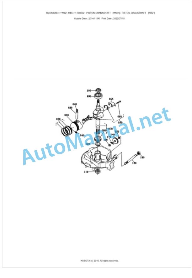 Kubota W621-HTC Parts Manual PDF BKIDK0268 2 Kubota W621-HTC Parts Manual PDF BKIDK0268-2