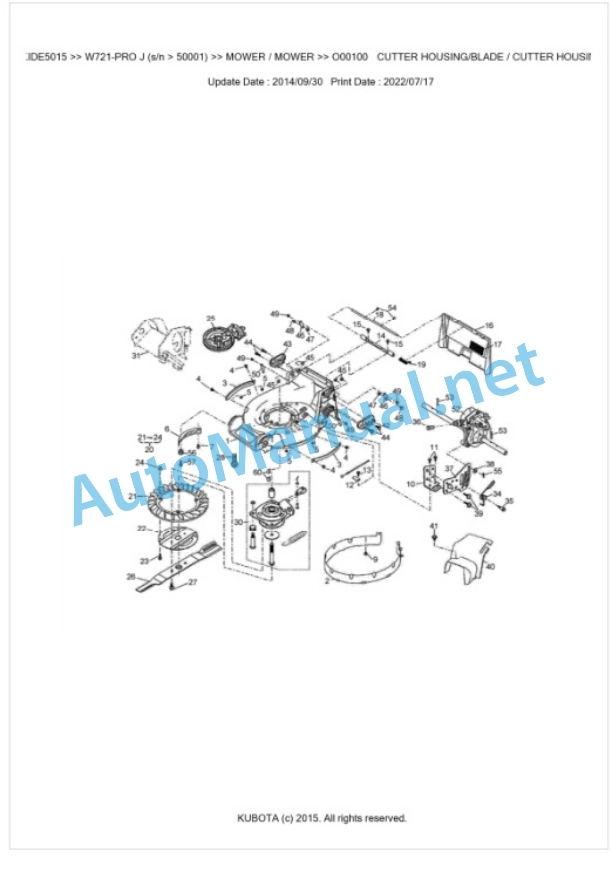 Kubota W721-PRO J Parts Manual PDF BKIDE5015 4 Kubota W721-PRO J Parts Manual PDF BKIDE5015-4