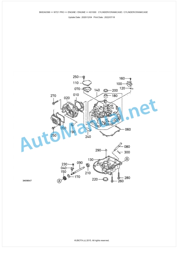 Kubota W721 PRO Parts Manual PDF BKIDA0398 1 Kubota W721 PRO Parts Manual PDF BKIDA0398