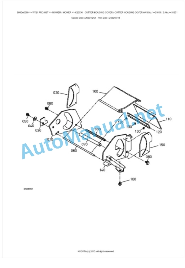 Kubota W721 PRO.HST Parts Manual PDF BKIDA0399 4 Kubota W721 PRO.HST Parts Manual PDF BKIDA0399-4