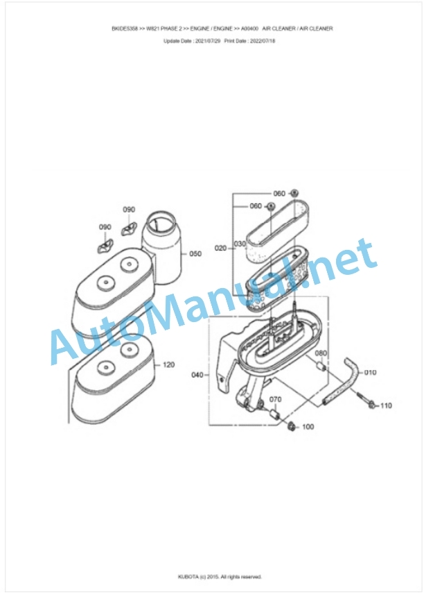 Kubota W821 PHASE 2 Parts Manual PDF BKIDE5358 2 Kubota W821 PHASE 2 Parts Manual PDF BKIDE5358-2