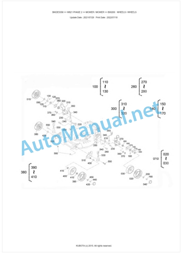 Kubota W821 PHASE 2 Parts Manual PDF BKIDE5358 5 Kubota W821 PHASE 2 Parts Manual PDF BKIDE5358-5