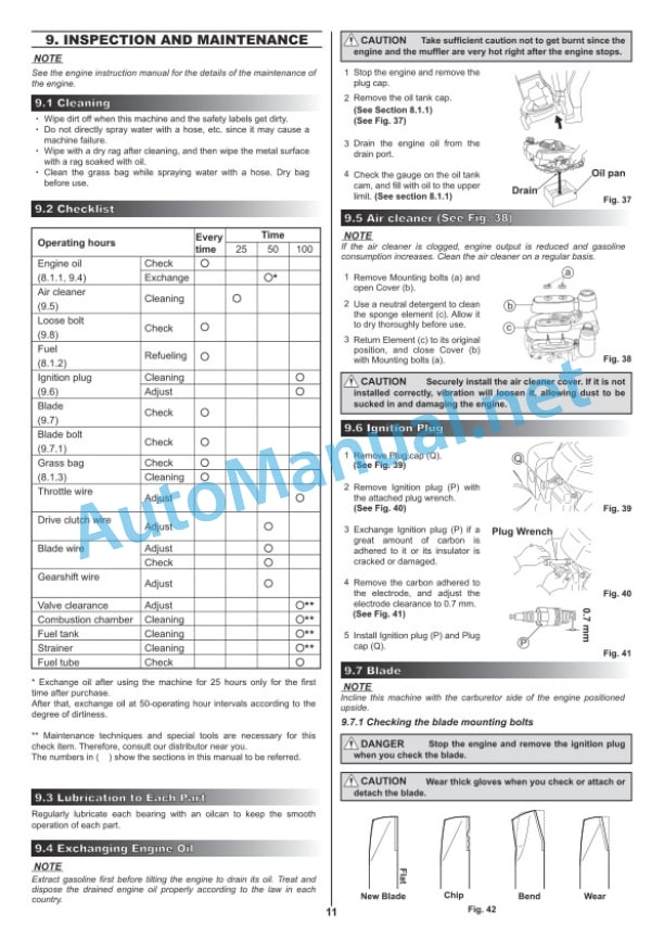 Kubota W821S-AU, W821SC-AU Lawn Mower Operators Manual PDF 5 Kubota W821S-AU, W821SC-AU Lawn Mower Operators Manual PDF - Image 5