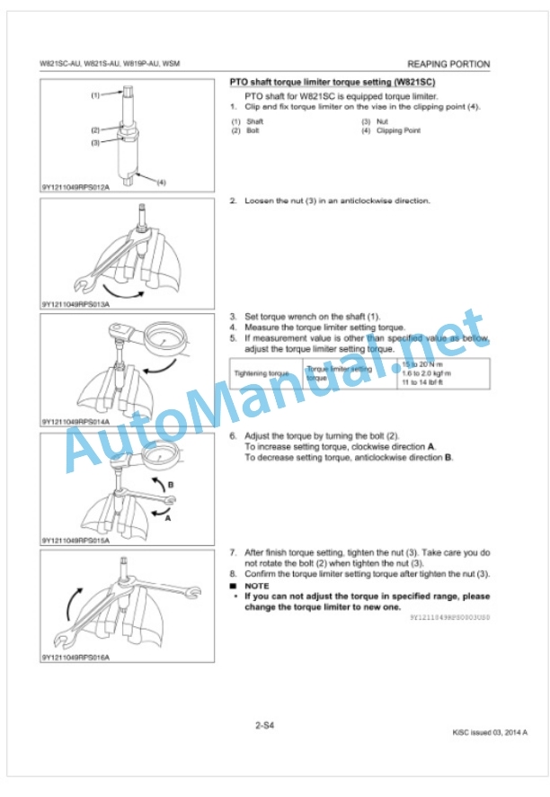 Kubota W821SC-AU, W821S-AU, W819P-AU Walk Behind Mower Workshop Manual PDF 3 Kubota W821SC-AU, W821S-AU, W819P-AU Walk Behind Mower Workshop Manual PDF-3