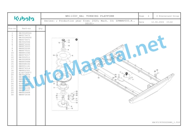 Kubota WR1100C-NA Parts Manual PDF 2 Kubota WR1100C-NA Parts Manual PDF-2
