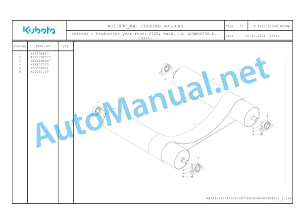 Kubota WR1100C-NA Parts Manual PDF 3 Kubota WR1100C-NA Parts Manual PDF-3