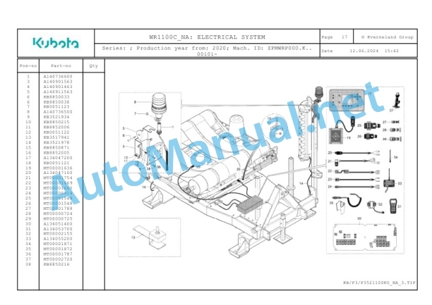 Kubota WR1100C-NA Parts Manual PDF 4 Kubota WR1100C-NA Parts Manual PDF-4