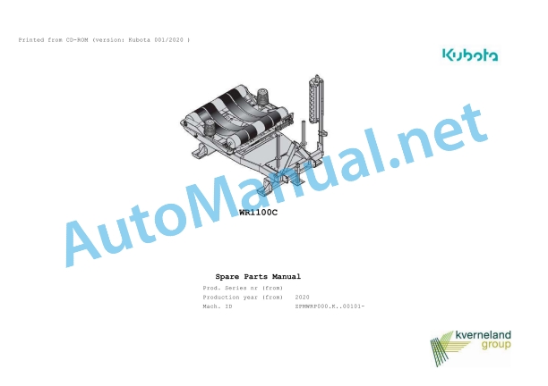 Kubota WR1100C Parts Manual PDF 1 Kubota WR1100C Parts Manual PDF
