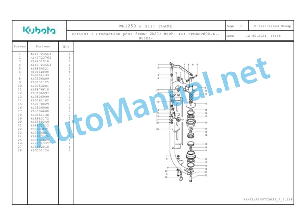 Kubota WR1250 Parts Manual PDF 3 Kubota WR1250 Parts Manual PDF-3