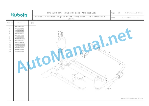Kubota WR1400M-NA Parts Manual PDF 3 Kubota WR1400M-NA Parts Manual PDF-3