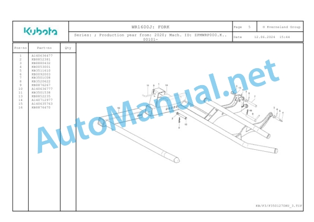 Kubota WR1600J Parts Manual PDF 2 Kubota WR1600J Parts Manual PDF-2