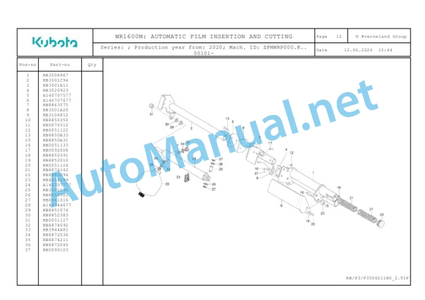 Kubota WR1600M Parts Manual PDF 3 Kubota WR1600M Parts Manual PDF-3