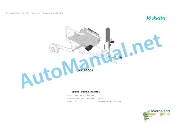Kubota WR1850CS Parts Manual PDF 1 Kubota WR1850CS Parts Manual PDF